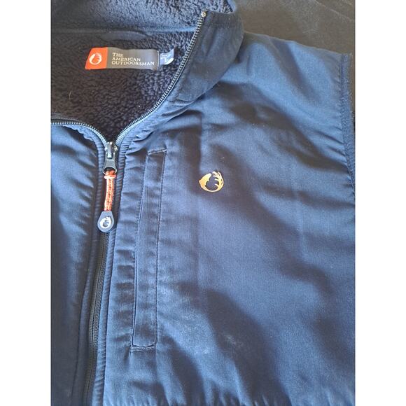 THE AMERICAN OUTDOORSMAN BONDED POLAR FLEECE FULL ZIP VEST size L BLK/GREY - Picture 2 of 5